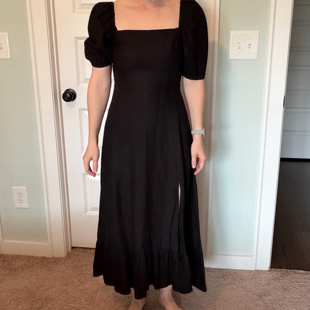 & Other Stories | Black Puff Sleeve Dress